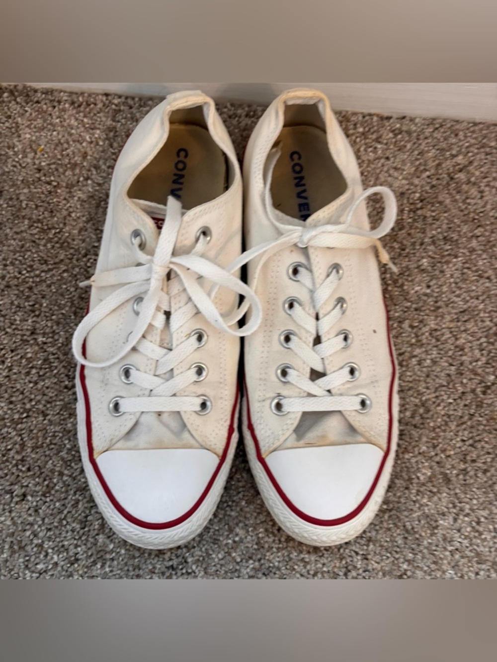 Converse Chuck Taylor Low Top White Canvas Sneakers Size 9 Women - Picture 3 of 8